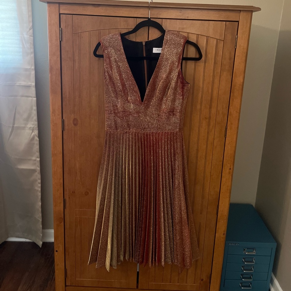 Gold and Brown Maxi Dress with Elegant Design